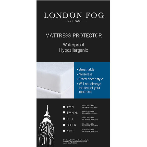 London Fog Premium Waterproof Hypoallergenic Mattress Protector