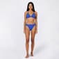 Juniors Mykonos Blue 2pc Lettuce Edge Bikini Contrast Edge Blue - image 1
