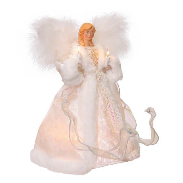 Kurt S. Adler 10in. UL 10-Light White Angel Tree Topper