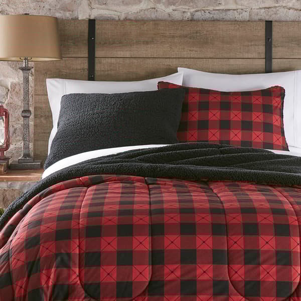 Micro Flannel&#174; Buffalo Check Reverse to Sherpa Comforter Set