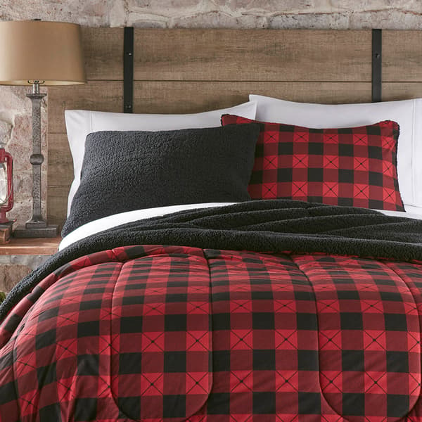 Micro Flannel&#174; Buffalo Check Reverse to Sherpa Comforter Set