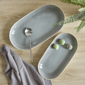Sango Resona Moss/Cream Large Ceramic Serving Platters - Set of 2 - image 2