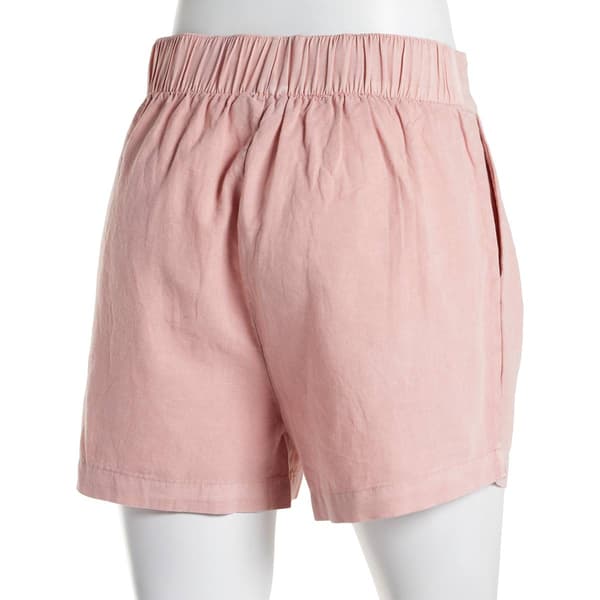 Womens Andrew Marc Sport Washed Linen Pleated Pull On Soft Shorts