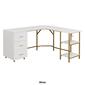 Techni Mobili L-Shape Home Office Two-Tone Desk w/ Storage - image 9