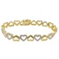 Accents Gold Plated & Diamond Accent Open Heart Link Bracelet - image 1