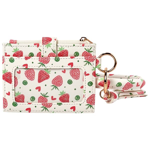 Womens DS Fashion Strawberry Ring Loop Card Holder Wristlet
