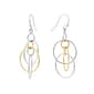 Athra Fine Silver Plated Two-Tone Triple Circle Drop Earrings - image 1