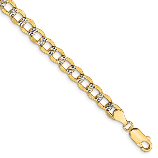 Gold Classics&#8482; 5.2mm. 14k Semi Solid Pave Curb Necklace