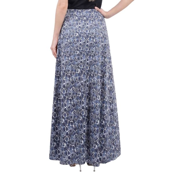 Womens NY Collection Abstract Floral O-Ring Sash Belt Maxi Skirt