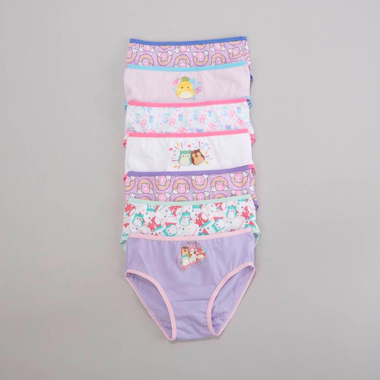 Girls Squishmallows 7pk. Solid/Rainbow Underwear