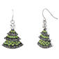 Christmas Tree CZ Drop Earrings - image 1
