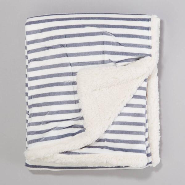Baby Unisex Badgley Mischka Mink/Sherpa Reversible Blanket - image 