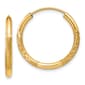 Gold Classics(tm) 20mm. 14kt. Satin Diamond Cut Hoop Earrings - image 1