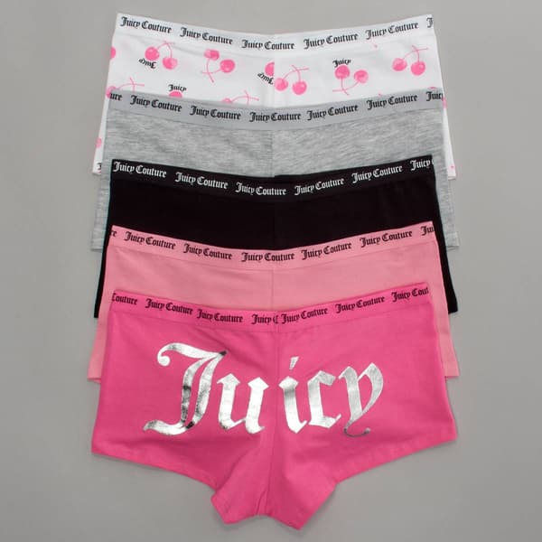 Juniors Juicy Couture 5pk. Boyshorts Panties JC7530-5PKLM - image 