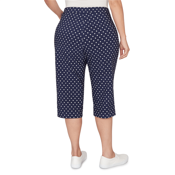 Plus Size Alfred Dunner Port Side Pull On Dot Capris