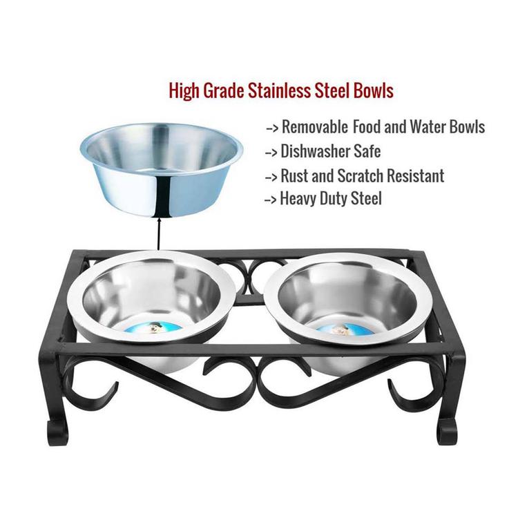 Indipets Wrought Iron Elevated Feeder