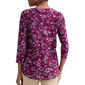 Womens Jones New York 3/4 Sleeve Keyhole Neck Floral Blouse - image 2