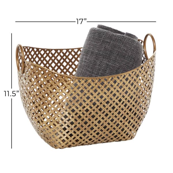 9th & Pike® Large Gold Metal Basket