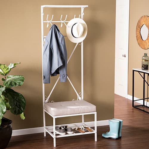 Southern Enterprises Entryway Hall Tree Bench w/ Storage - image 