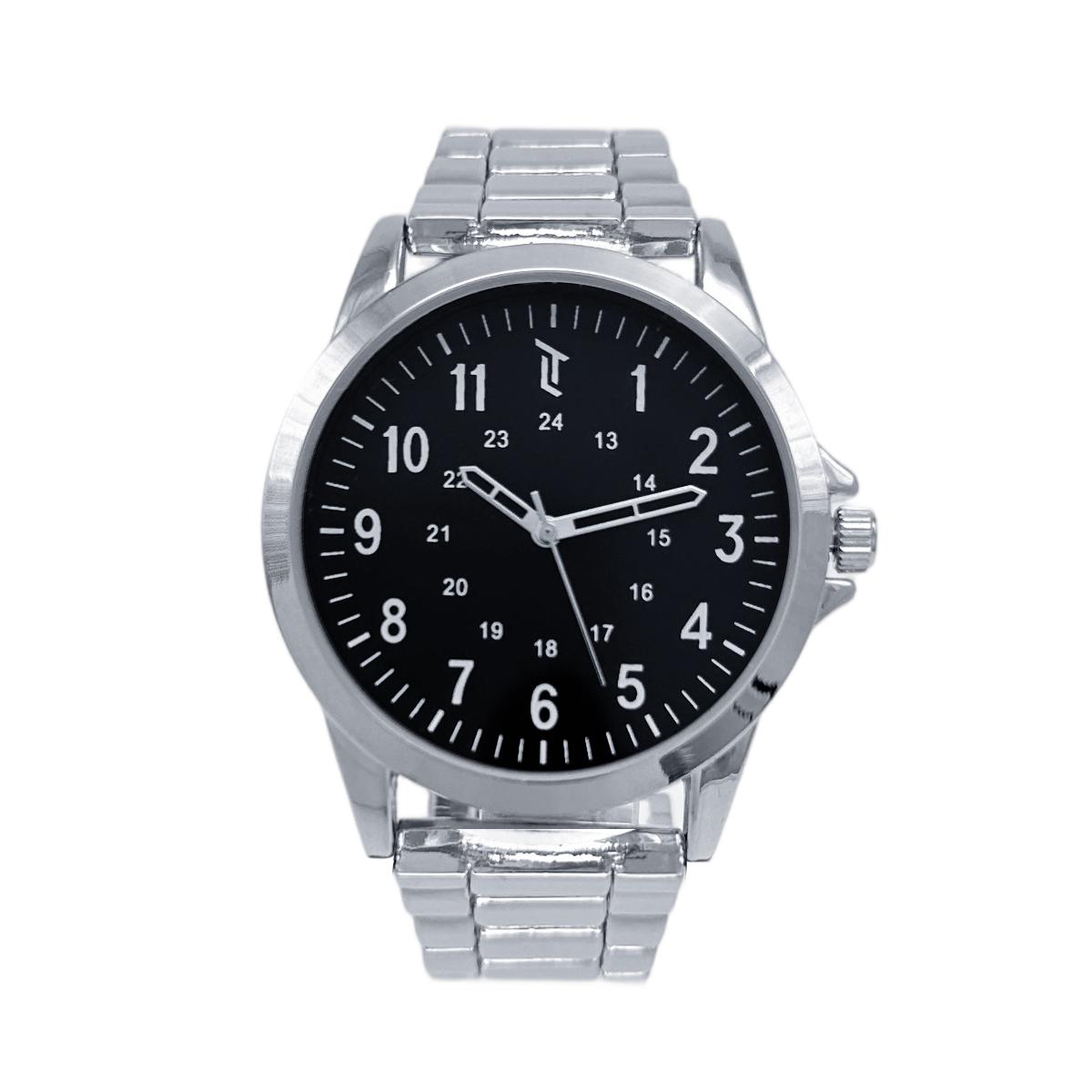 Mens 42mm Silver-Tone Watch with Silver Bracelet - MWLTBV-08