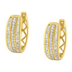 Haus of Brilliance 10kt. Gold 3/4ctw. Diamond Hoop Earrings