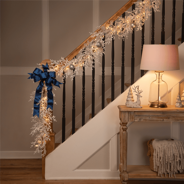 Northlight 9ft. Warm White LED Flocked Twig Christmas Garland