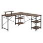 Techni Mobili L-Shape Industrial Desk w/ Storage Shelves - image 1