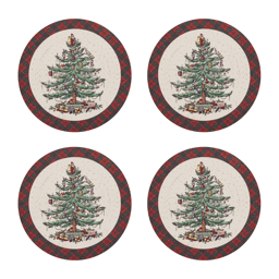 Spode(R) Christmas Tree Tartan Round Placemats - Set of 4