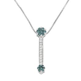 Diamond Classics&#40;tm&#41; Treated Blue Diamond Drop Necklace