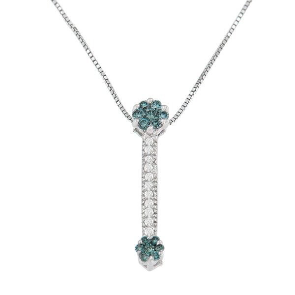 Diamond Classics&#40;tm&#41; Treated Blue Diamond Drop Necklace - image 