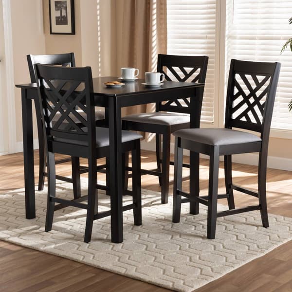 Baxton Studio Caron 5pc. Wooden Pub Style Set - image 