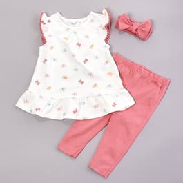 Toddler Girl Rene Rofe&#40;R&#41; 3pc. Butterfly Top & Solid Leggings Set