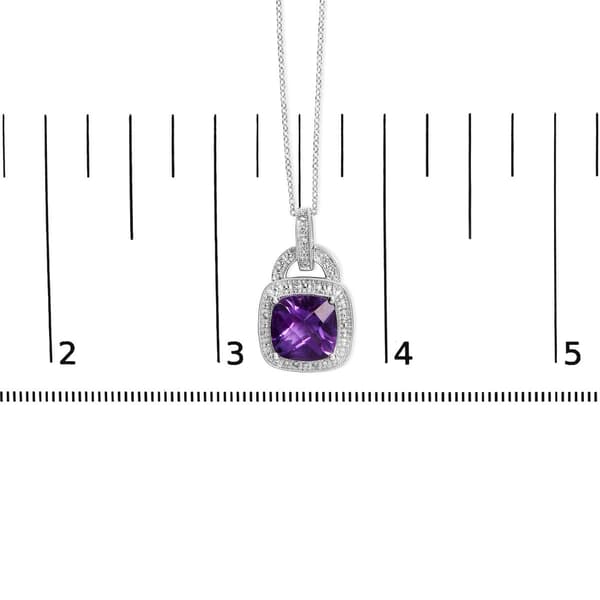 Haus of Brilliance Sterling Silver Purple Amethyst Pendant