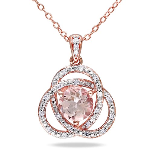 Gemstone Classics(tm) Silver Diamond Pendant Necklace