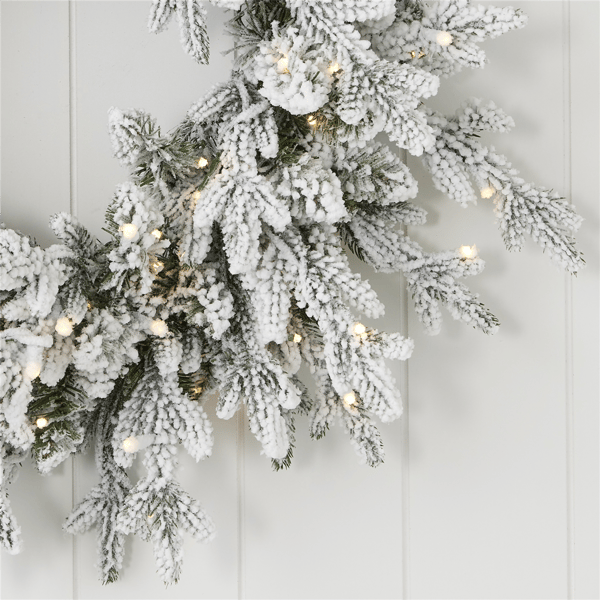 Seasonal LLC LED Dandan Pine 24in. Flocked Christmas Wreath