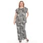 Plus Size White Mark Bold Leopard Print 2pc. Ruffle Sleeve Set - image 1