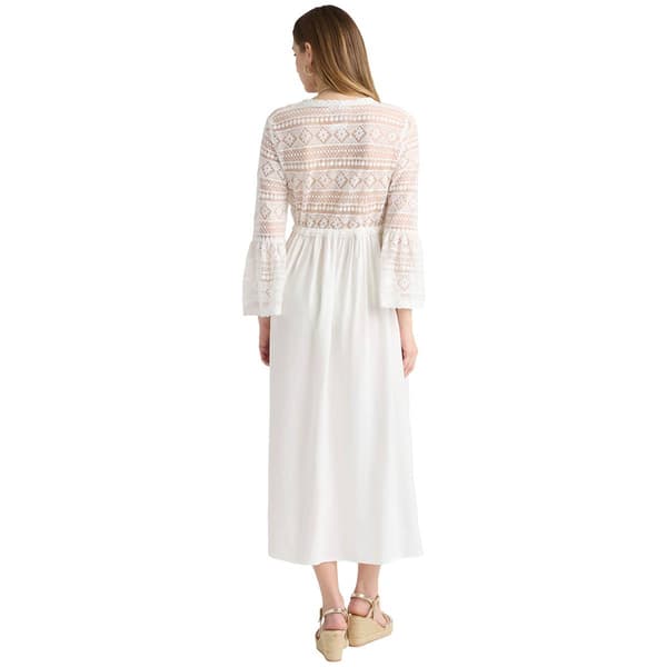 Womens NVLT Flounce Sleeve Lace Tie Wrap Cover-Up