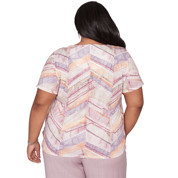 Plus Size Alfred Dunner Vintage Charm Leopard Chevron Blouse