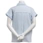 Womens Notations Dolman Sleeve Stripe Linen Button Front Blouse - image 2