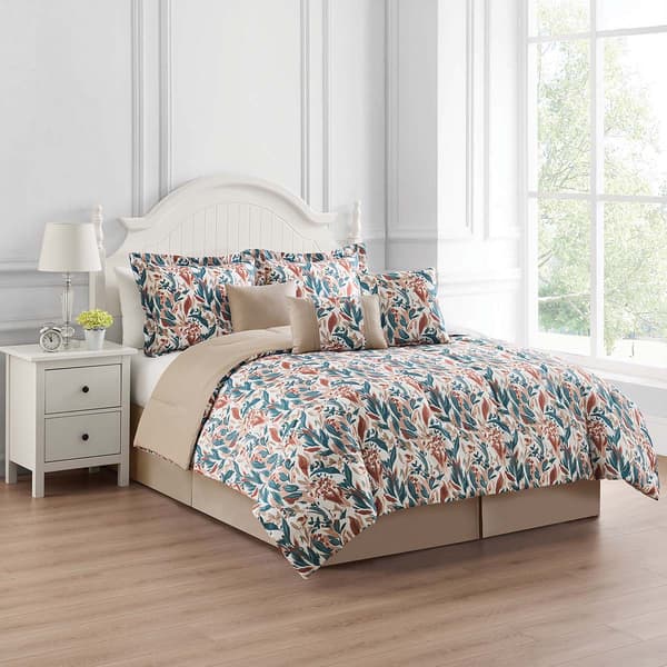 Ashley Cooper&#40;tm&#41; 7pc. Painterly Leaves Reversible Comforter Set - image 