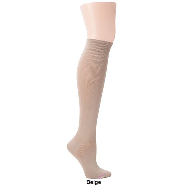 Womens Dr. Motion Basic Solid Microfiber Knee High Socks