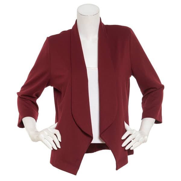 Womens NY Collection Solid 3 4 Sleeve Pointe Blazer