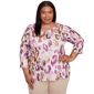 Plus Size Alfred Dunner Urban Legend 3/4 Sleeve Leopard Blouse - image 1