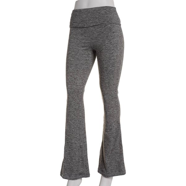 Juniors No Comment Ultra Soft Marled Fold Over Flare Leggings