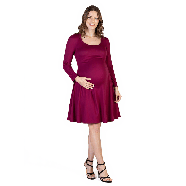 Plus Size 24/7 Comfort Apparel Long Sleeve Mini Maternity Dress