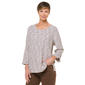 Petite Napa Valley 3/4 Sleeve Texture Stripe Knit Tee - image 1