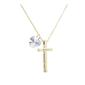 Pink Box Religious 1 Samuel 16:7 Austrian Crystal Cross Necklace - image 1