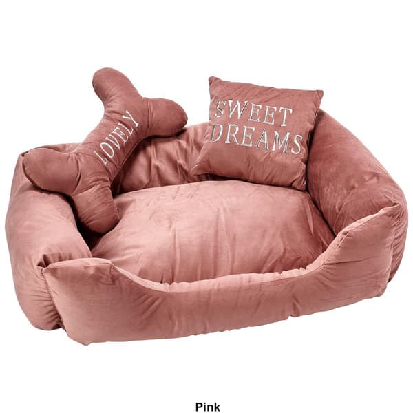 Comfortable Pet Velvet Square Pet Bed Set