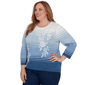 Plus Size Alfred Dunner Tuscany Ombre Stripe Floral Sweater - image 3