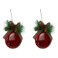 Northlight 2pk. Red Jingle Bells with Bows Christmas Ornaments - image 5